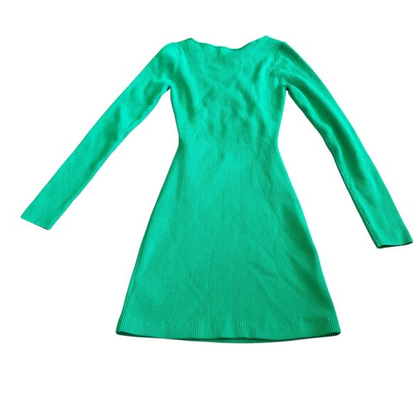 Wilfred Free Aritzia Long Sleeve Cutout Dress Green Stretch Size Small Womens - Picture 7 of 13
